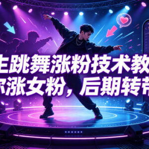 男生抖音跳舞账号涨女粉教学 零基础起号及后期转带货方法-雨叶虚拟资源网
