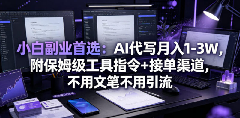 小白零门槛AI代写副业攻略 附保姆级工具指令及接单渠道