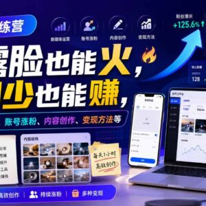 自媒体运营实战训练营教程 不露脸涨粉 从创作到变现全攻略-雨叶虚拟资源网