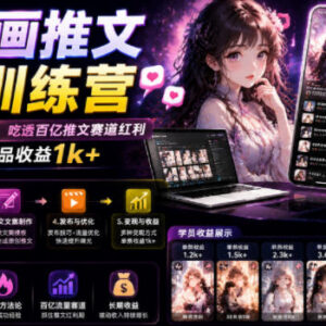 零基础可做AI漫画推文爆单训练营 吃透百亿赛道红利提收益-雨叶虚拟资源网