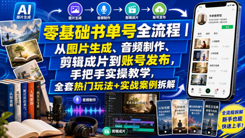 零基础书单号全流程实操教学 从制作到发布附热门玩法拆解