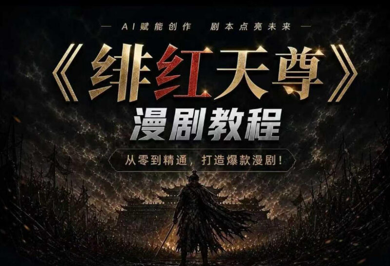 绯红天尊AI漫剧系统教程 零基础入门到精通爆款漫剧制作全流程