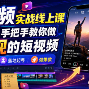 零基础可学短视频变现实战课 从0到1教你起号打造爆款内容-雨叶虚拟资源网
