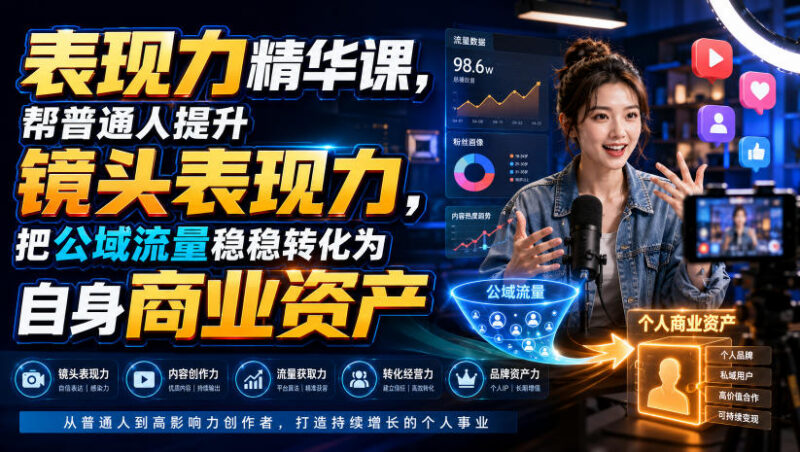 普通人镜头表现力提升精华课 助力公域流量转化为个人商业资产