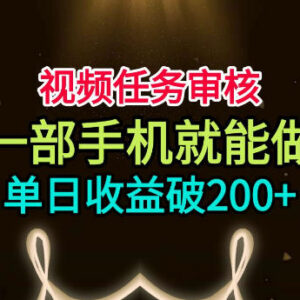 视频任务审核副业全解析 仅需手机操作简单上手单日收益200+-雨叶虚拟资源网