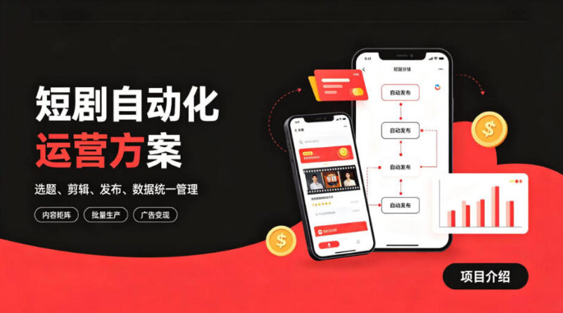 快手全自动短剧矩阵运营教程 自动化分发实现流量持续变现
