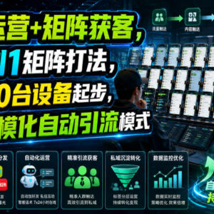 私域运营+矩阵获客从0到1实操教程 单人20台设备开启规模化自动引流-雨叶虚拟资源网