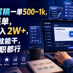 AI代写稿接单赚钱实操指南 有派单零基础可做副业全职均可-雨叶虚拟资源网