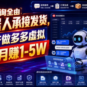 拼多多虚拟电商轻资产玩法 全自动发货稳定增收实操解析-雨叶虚拟资源网