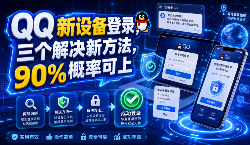 QQ新设备登录，三个解决新方法，90%概率可上