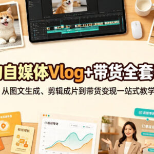 零基础宠物自媒体Vlog带货课程 从内容制作到变现全流程教学-雨叶虚拟资源网