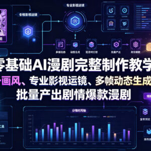 零基础AI漫剧全流程制作教学 掌握画风统一运镜配音批量出爆款-雨叶虚拟资源网