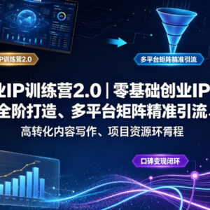 创业IP训练营2.0 零基础打造可变现个人IP全链路实操课程-雨叶虚拟资源网