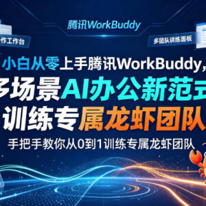腾讯WorkBuddy零基础实操教程 手把手搭建专属AI办公龙虾团队-雨叶虚拟资源网