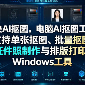 Windows端方块AI本地抠图工具 支持批量抠图证件照制作排版打印-雨叶虚拟资源网