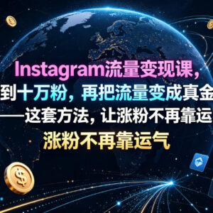 Instagram从零涨粉到10万+流量变现全流程实操教程 附配套资源-雨叶虚拟资源网
