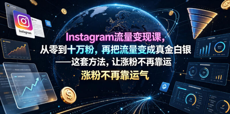 Instagram从零涨粉到10万+流量变现全流程实操教程 附配套资源