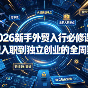 2026新手外贸入行全周期干货 从求职入职到创业实操指南-雨叶虚拟资源网