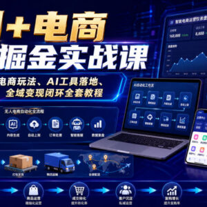 AI+电商全域掘金实战课 多平台玩法AI工具落地变现全教程-雨叶虚拟资源网
