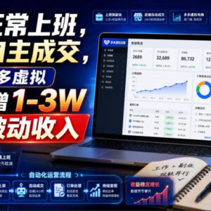 适合上班族的拼多多虚拟电商玩法 每月可获1-3万稳定被动收入-雨叶虚拟资源网