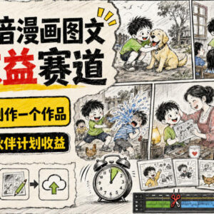 抖音漫画图文高收益赛道实操 10分钟做作品拿创作者伙伴计划收益-雨叶虚拟资源网