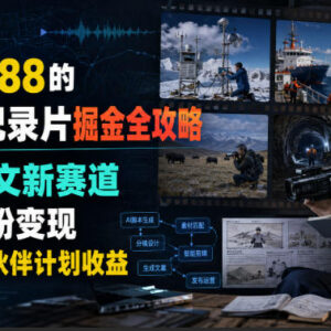 抖音AI伪纪录片图文新赛道运营攻略 零基础涨粉获创作者收益-雨叶虚拟资源网