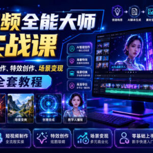 零基础AI短视频制作实战课 全赛道创作特效变现全套教程-雨叶虚拟资源网