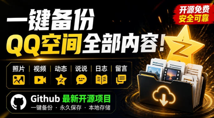 Github开源工具QzoneArchive 可一键备份QQ空间全量内容到本地