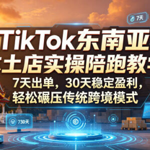 TikTok东南亚本土店实操陪跑教学 新手开店盈利全流程指南-雨叶虚拟资源网