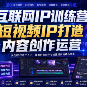 互联网IP训练营教程分享 短视频IP打造与内容创作运营指南-雨叶虚拟资源网