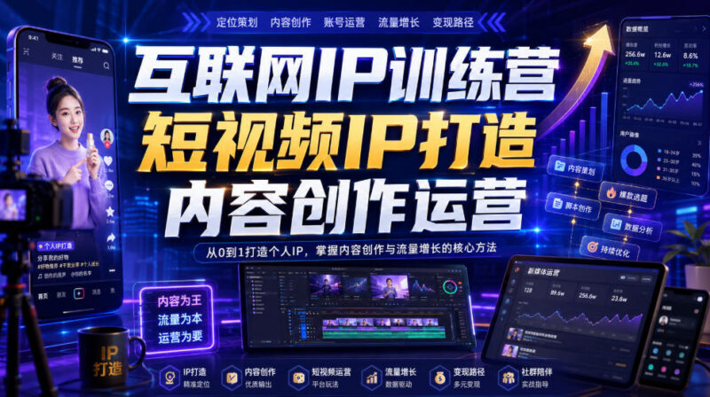 互联网IP训练营教程分享 短视频IP打造与内容创作运营指南