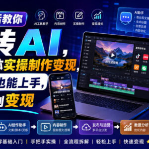 0基础可上手AI自媒体实操指南 从内容制作到变现全流程解析-雨叶虚拟资源网