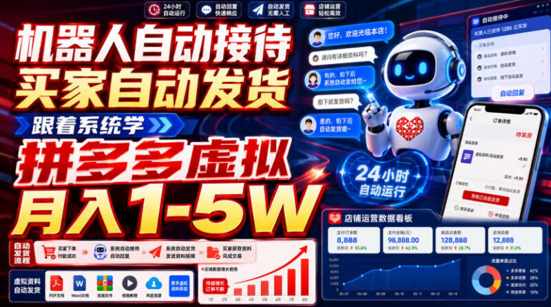 2026拼多多虚拟电商自动运营玩法 新手低门槛副业实操指南