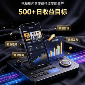 快手短剧自动发布副业项目解析 无剪辑门槛线上增收方法介绍-雨叶虚拟资源网