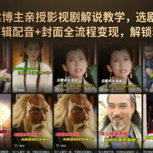抖音90万粉博主亲授 影视解说全流程制作及变现实操教程-雨叶虚拟资源网