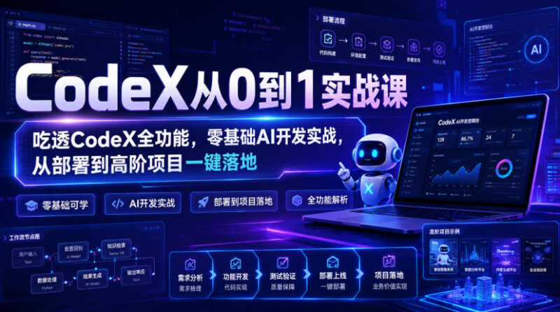 CodeX从0到1实战课 零基础AI开发从部署到高阶项目全流程落地