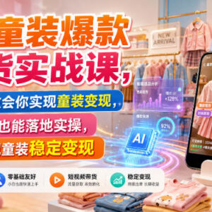 AI童装爆款带货实战课 零基础可落地的童装变现全流程教学-雨叶虚拟资源网