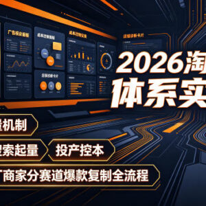 2026淘系推广体系实战课 新品流量选品搜索起量全流程教学-雨叶虚拟资源网