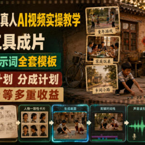 80年代怀旧真人AI视频实操教学 即梦工具用法与变现路径指南-雨叶虚拟资源网