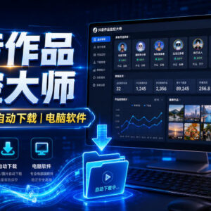 抖音多账号作品监控电脑软件 可自动下载无水印视频及作品封面-雨叶虚拟资源网