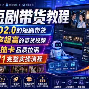 基于SD2.0的AI短剧带货实操教程 高完播视频制作全指南-雨叶虚拟资源网