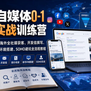 外贸自媒体0-1获客全流程教程 谷歌搜客社媒运营SOHO避坑指南-雨叶虚拟资源网