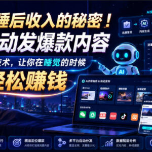 无需技术基础 AI自动发布爆款内容 打造睡后收入实操教程-雨叶虚拟资源网