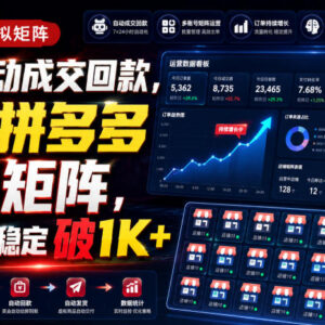 拼多多虚拟矩阵运营玩法 轻资产副业自动成交实现稳定增收-雨叶虚拟资源网