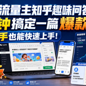 公众号流量主知乎趣味问答玩法 新手10分钟可产出爆款内容-雨叶虚拟资源网