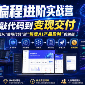 AI编程进阶实战营 从代码开发到AI产品盈利全流程教学-雨叶虚拟资源网