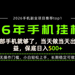 低门槛长期稳定手机副业分享 操作当日可见收益日入可达500-雨叶虚拟资源网