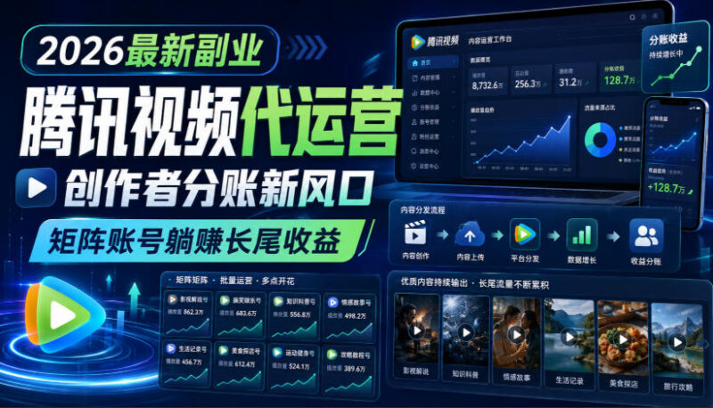 2026腾讯视频代运营副业指南 创作者分账规则及收益模式详解