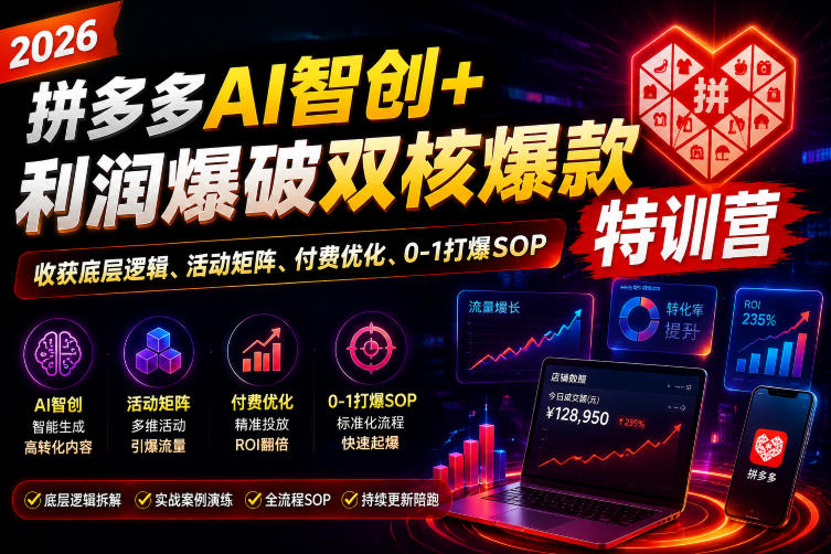 2026拼多多AI智创+利润爆破特训营 0-1打爆店铺实操玩法