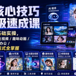 120集零基础AI保姆级实操课 覆盖生图短视频办公全场景玩法-雨叶虚拟资源网